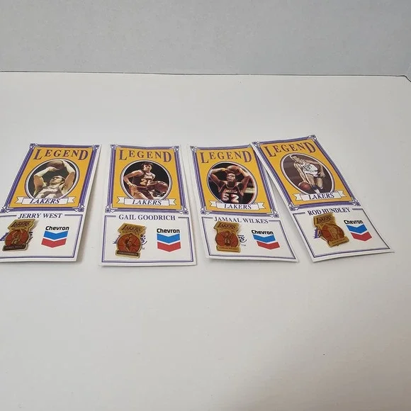 LOS ANGELES LAKERS NBA set‎ of 4 Chevron pins WEST, HUNDLEY, GOODRICH, WILKES