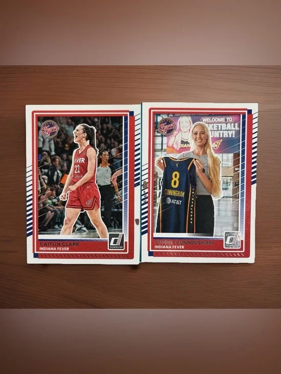 2025 Donruss 2Cards Caitlin Clark #47 & Sophie Cunningham #24 Indiana Fever WNBA
