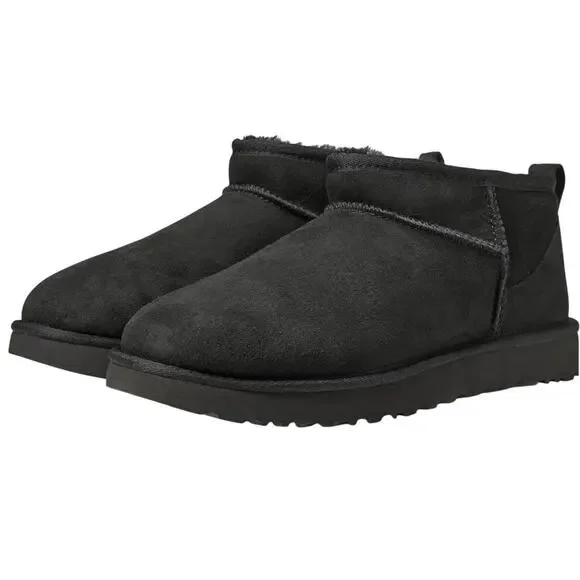 UGG Womens Classic Ultra Mini Booties US 9 U 40 Black Suede GUC