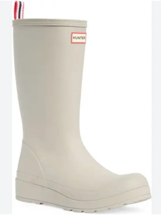Hunter Play Tall Rain Boots | Light Gray | Size 6 | EUC