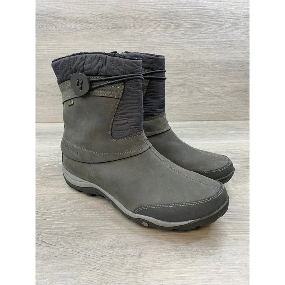 Merrell Aurora Tall Ice Women's Winter Boots‎ Waterproof Grizzle Grey 10 Shoes