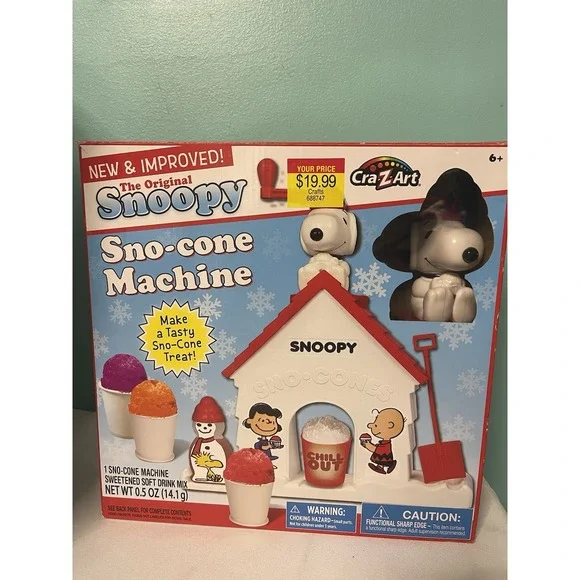 The Original Snoopy Sno-Cone Machine Flavored Snow Maker Peanuts 2015 See‎ Desc