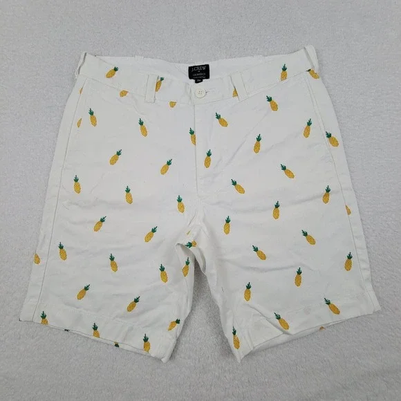 J.Crew Gramercy White Pineapple Chino Shorts Mens 31W 9