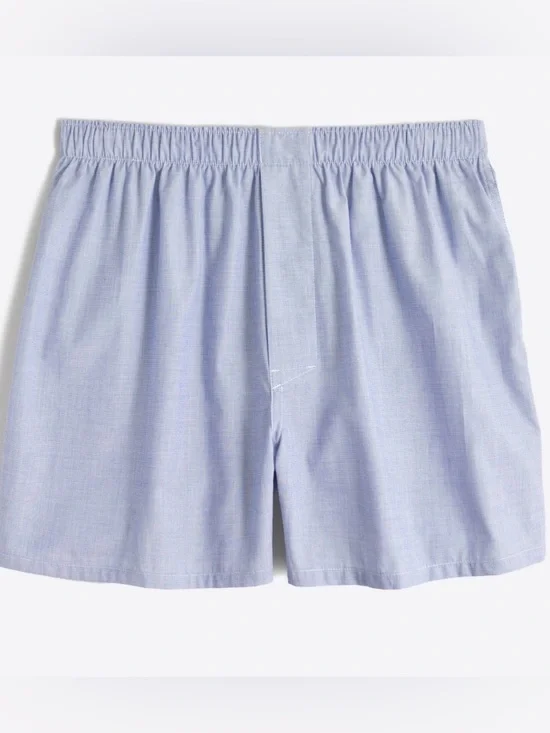 J. Crew Light Blue Cotton Poplin Men's Woven Boxer Shorts - Men’s Small 29-31