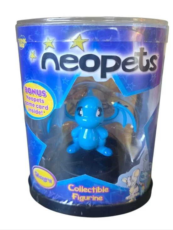 Neopets RARE 2004 Blue Shoyru Figurine With Game Card New Think Way Toys