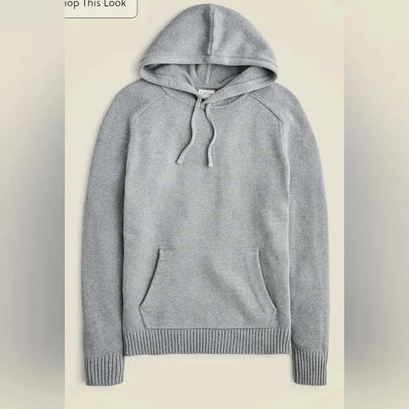 J.Crew Mens Heritage Cotton Hooded Sweater M Gray 100% Cotton Hoodie New No Tags
