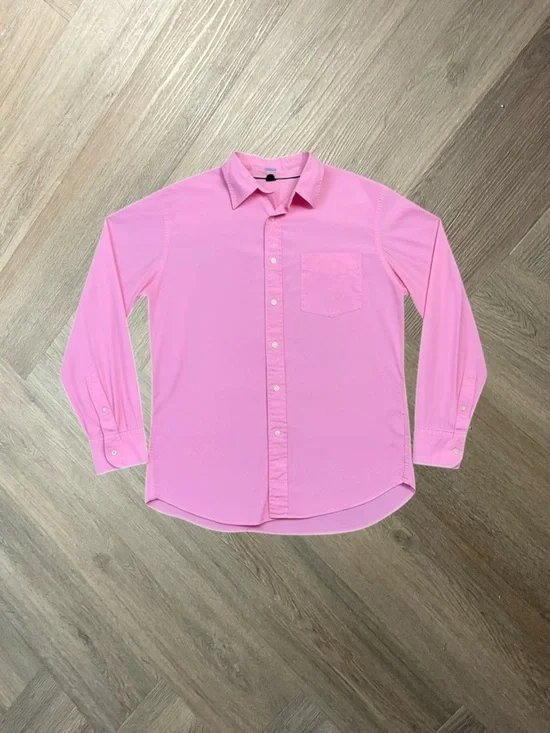 J.Crew Long Sleeve Button Down Dress Shirt‎ Mens Medium Pink Preppy Classic