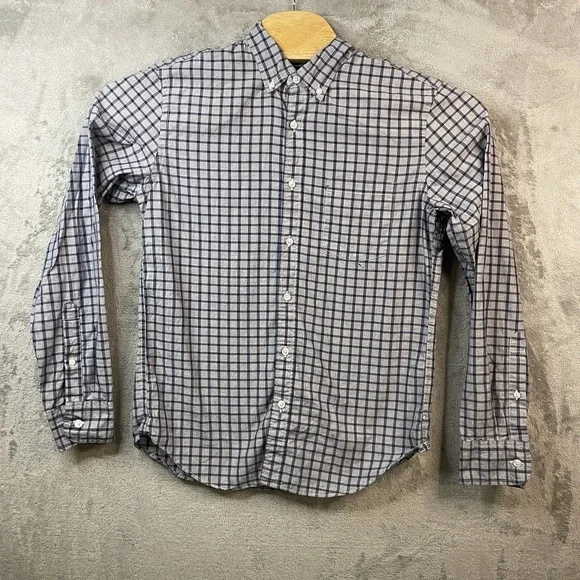 J. Crew Men's M Slim Fit Long Sleeve Button Down Blue Plaid Shirt‎ Style #F4560