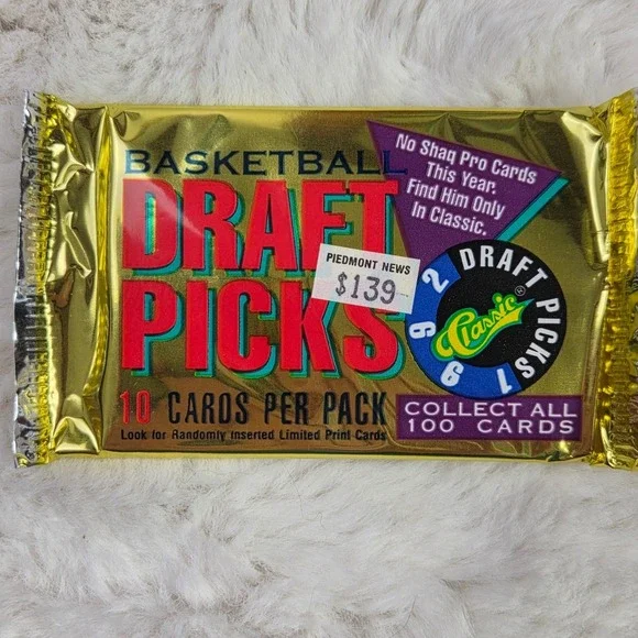 1992 Classic Draft Picks Basketball‎ Sealed Foil Pack 10 Cards Shaquille O'Neal