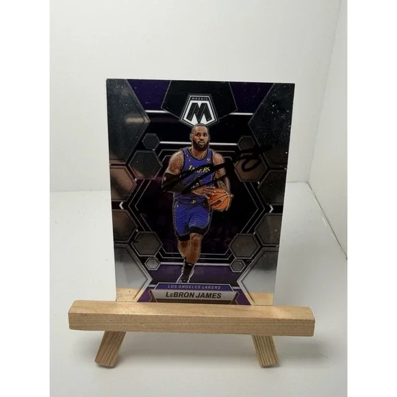 2022-23 Panini Mosaic LeBron James #98 Silver Prizm W/ Signature Needs Authentic