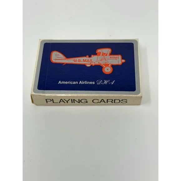 Vintage American Airlines Deck of Playing Cards DH-4 Airplane US Mail