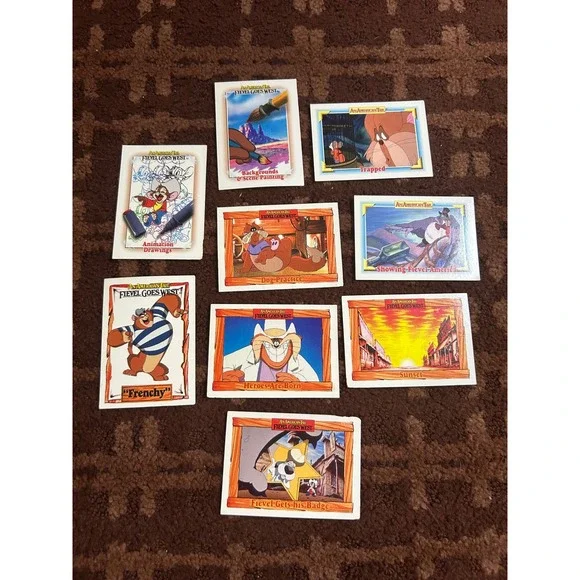 Vintage 1991 Impel An American Tail‎ Fievel Goes West Trading Cards Lot of 9