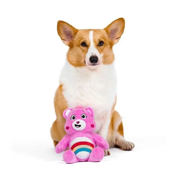 Care Bear 8 Inch Plush Cheer Bear Pink Rainbow Belly Stuffed Animal Toy For PETS