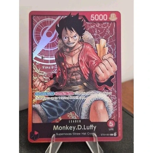 2022 One Piece Monkey‎ D. Luffy ERRATA  Leader ST01-001 Revised holo FOIL