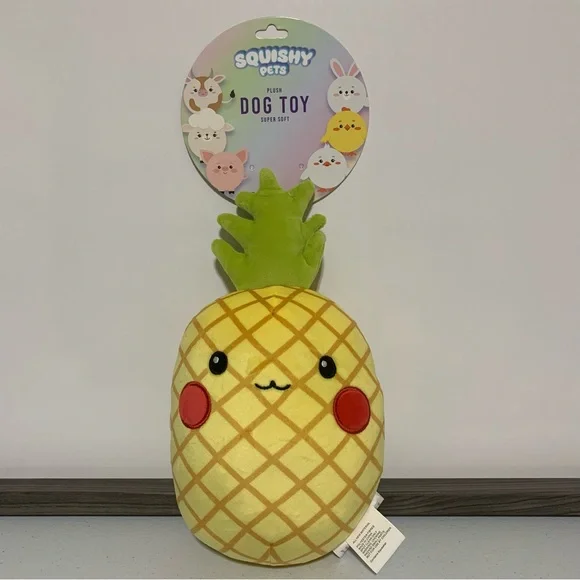 Squishy Pets Plush Pineapple Dog Toy-NWT