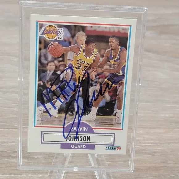 Earvin Magic Johnson Jr Autographed Basketball Card Los Angeles Lakers Signed