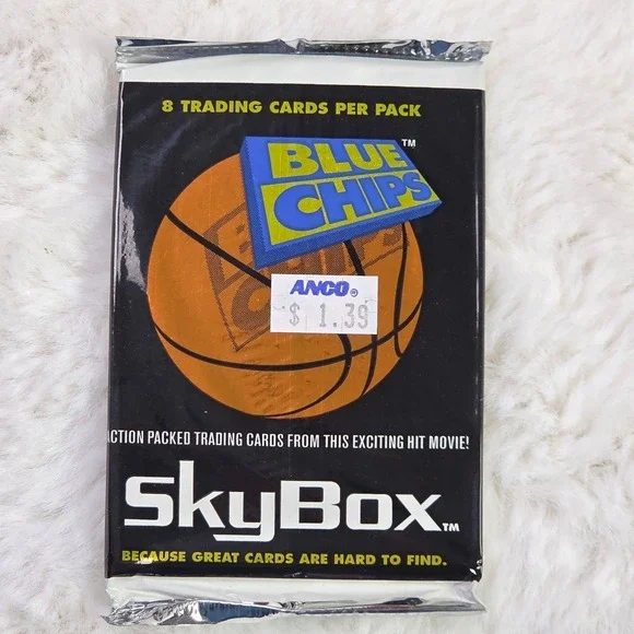 1994 SkyBox Blue Chips Sealed Pack Shaq O'Neal‎ Nolte Movie Basketball Cards