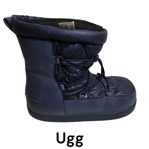 UGG Blue Winter Lace Up Quilted Moon Boots
