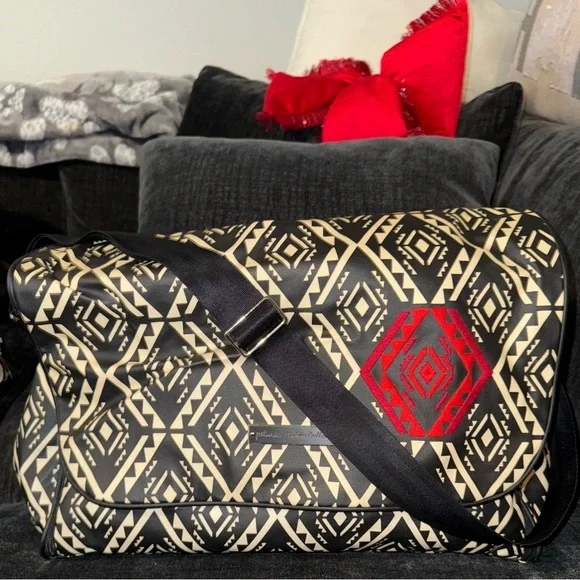 Petunia Pickle Bottom Geometric Black and Beige Diaper Bag