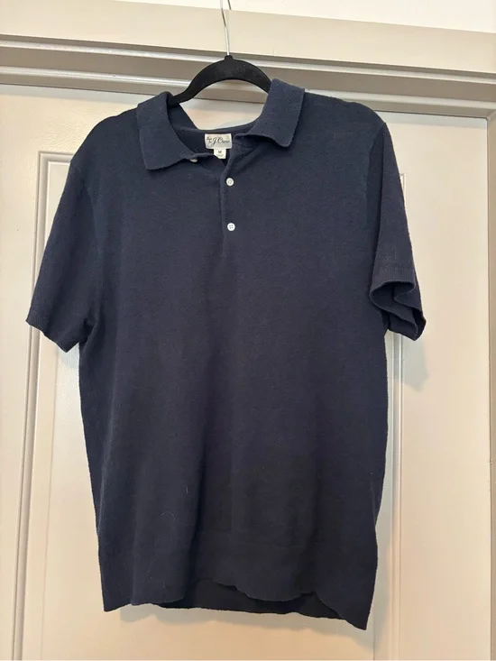 J. Crew Navy Pique Polo Shirt