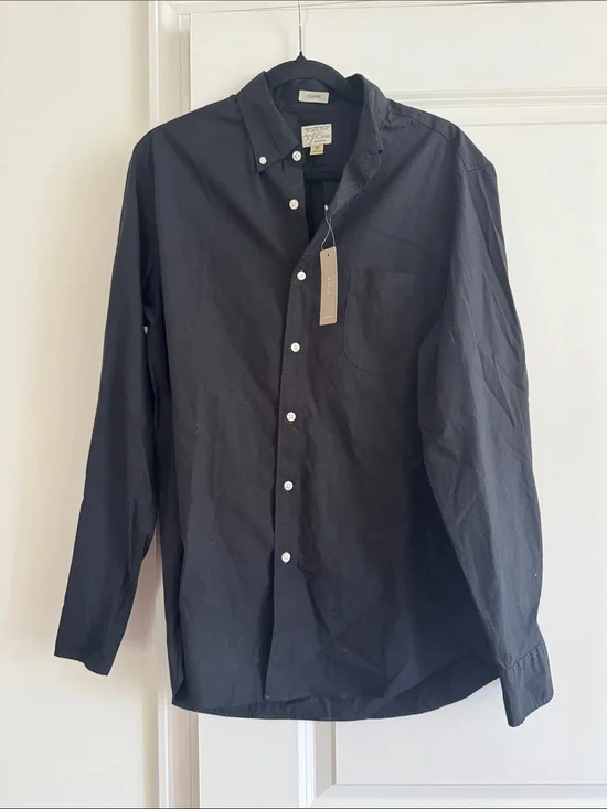 J. Crew Black Long-Sleeve Button-Down Shirt