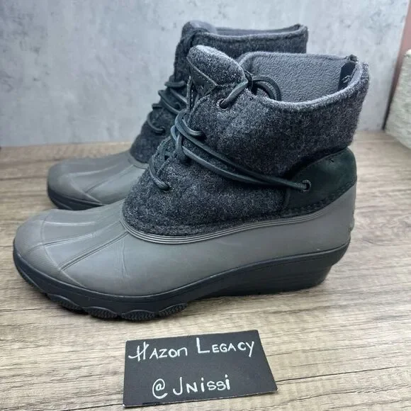 Sperry~Women's~Gray Saltwater Wool Duck Boots~Size 8.5M