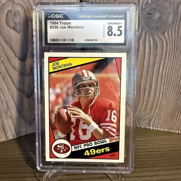 1984 Topps Joe Montana‎ 49ers QB Football Card Graded CGC 8.5