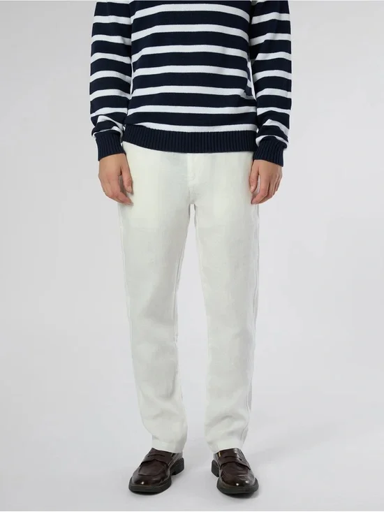 Onia Men's Trouser Casual 100% White Linen Relaxed Pants Size L