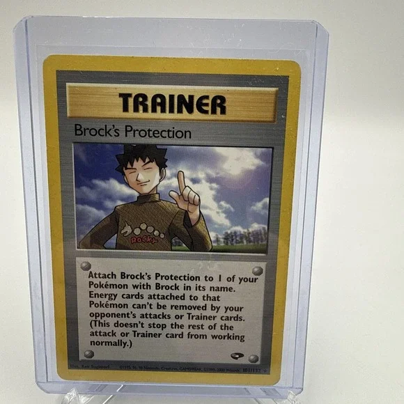Trainer Brock's Protection 1stEdition Rare 101/132 Gym Challenge