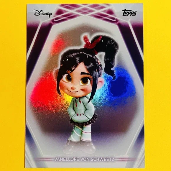 2026 Topps Chrome Disney Neon Vanellope von Schweetz #109 Rainbow Refractor