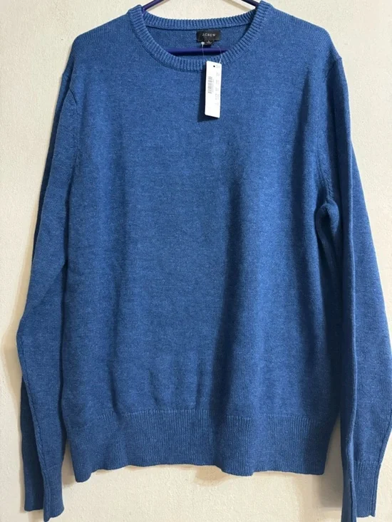 J. Crew Men's Crewneck Sweater in Blue Size L NWT