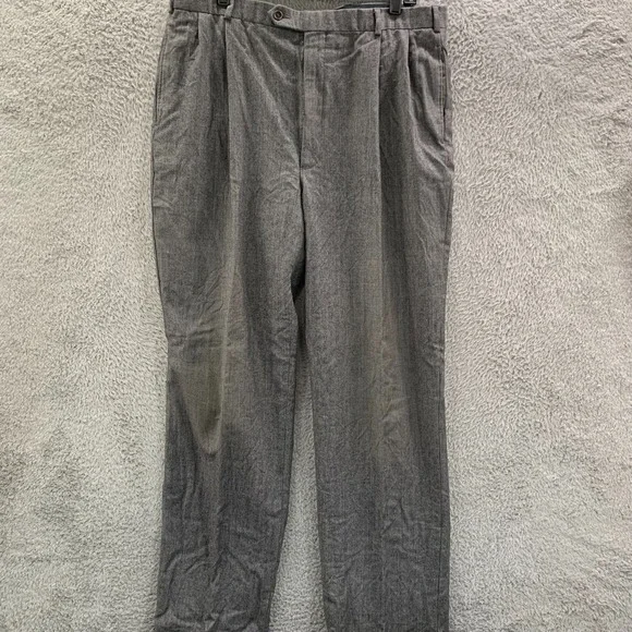 Brooks Brothers Dress Pants Mens 38x34 Measured Gray Wool Tag: 38x34*