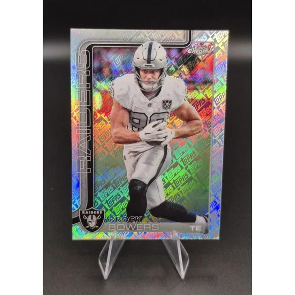 2025 Topps Chrome Brock Bowers #178 Fanatics Exclusive Logo Refractor Raiders SP