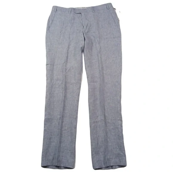 Bar III Slim-Fit Linen Dress Pants‎ Mens 32x30 Light Blue NEW