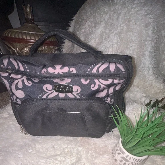 50% off w❤️ LillyBit back back Diaper bag Black & Gray Damask  $60 Lilly bit