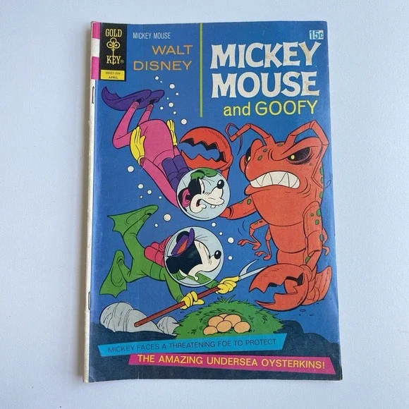 Mickey Mouse And Goofy April 1972 Walt Disney Gold Key Comics Undersea Oysterkin