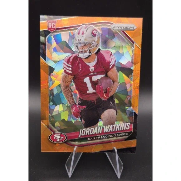 Jordan Watkins 2025 Panini Prizm #389 Orange Ice Prizm (RC) 49ers