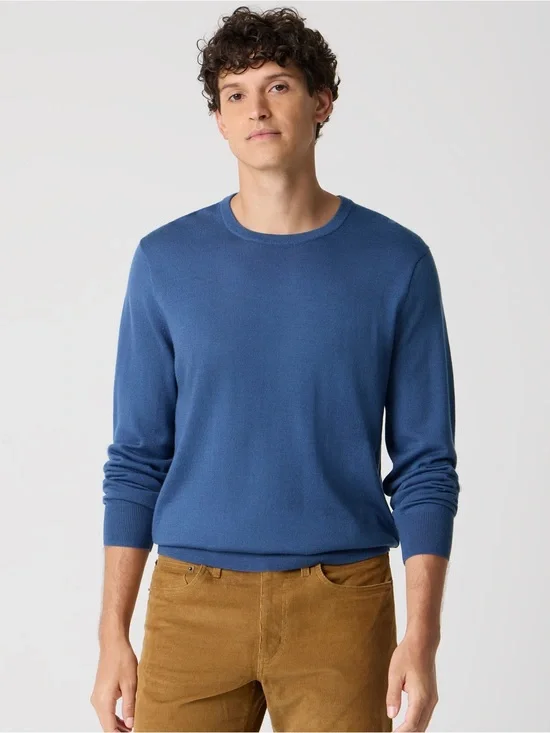J.Crew Merino Wool Blend Crewneck Sweater Blue Size M