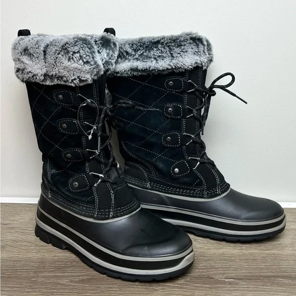 Khombu Womens Ellie Lace Up Winter Boots Sz 7