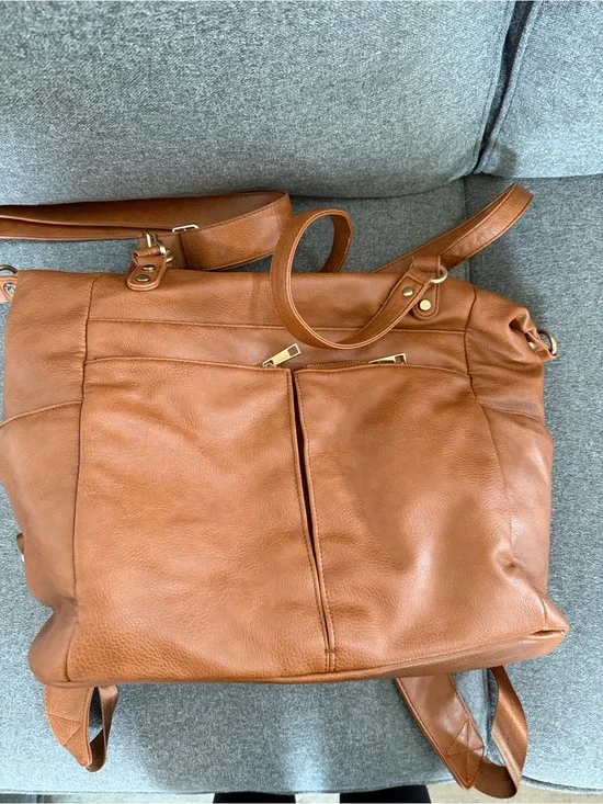 Classic Tan Baby Bag Tote with Adjustable Shoulder Strap