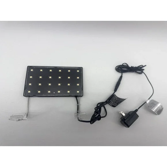 Top Fin Clip On LED Light Black DC Power IPX4 Indoor Aquarium Universal Switch