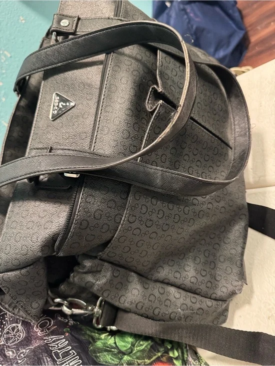 Guess Black Logo-Print Baby Bag
