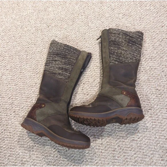 Merrell Eventyr Cuff Waterproof Boots Womens 6.5 Green Leather Outdoor Winter