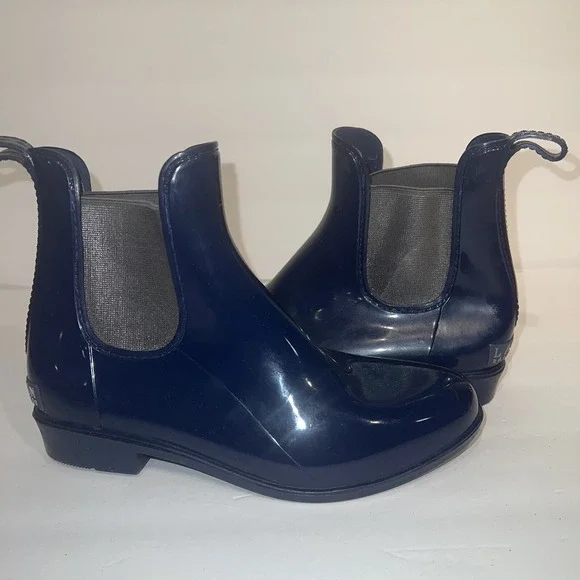 Lauren Ralph Lauren Tally Chelsea Rain Boots  Blue Pull-On Womens Size‎ 7