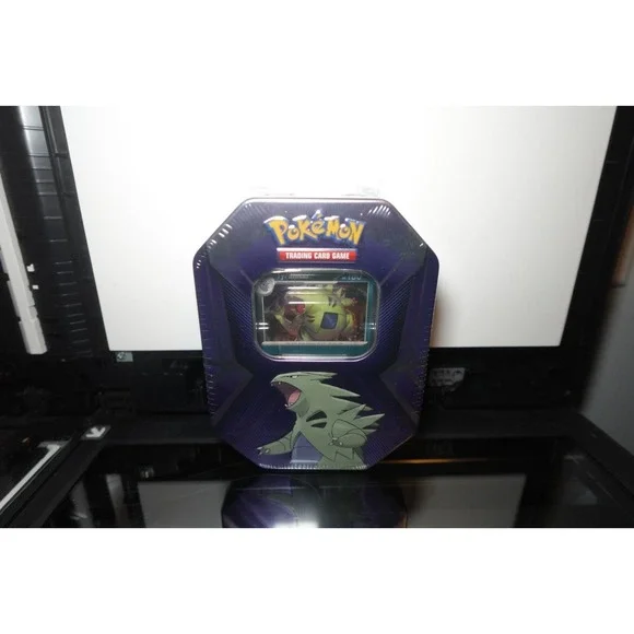 Pokemon TCG 2024 Tyranitar Metal Tin with 3 Foil Cards 3 Boosters & Online Code