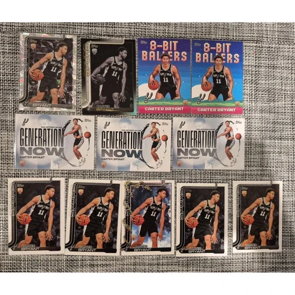 Carter Bryant Topps 2025-26 12 Card Rookie Lot Blackout Diamante Insertd Etc..