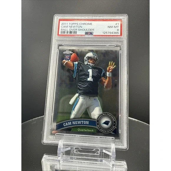 2011 Topps Chrome #1 Cam Newton ROOKIE RC PSA 8 Graded Football Card NFL
