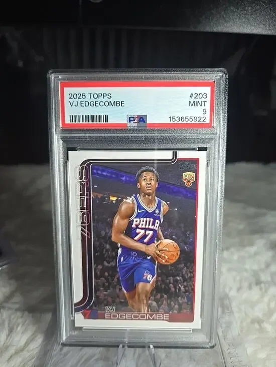 2025 Topps VJ Edgecombe #203 Philadelphia 76ers Rookie PSA 9 NBA Basketball Card
