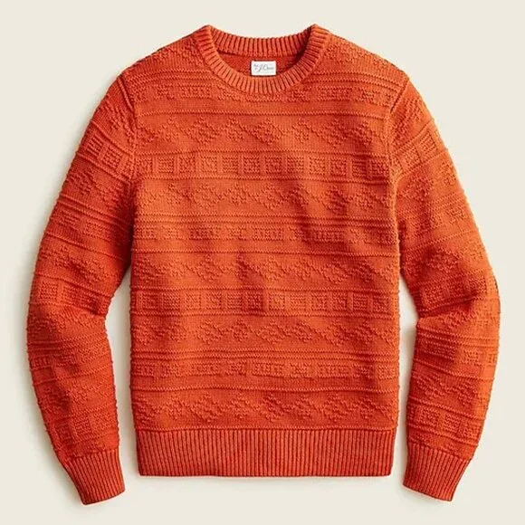 J. Crew Cotton sweater in combination guernsey stitch L