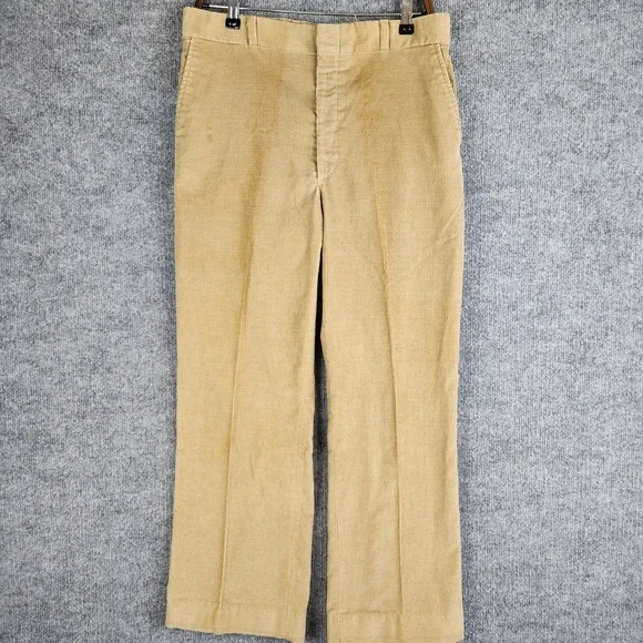 Vintage Sears, Roebuck & Co Pants Brown Corduroy Mens 32x28 Straight Leg Tan